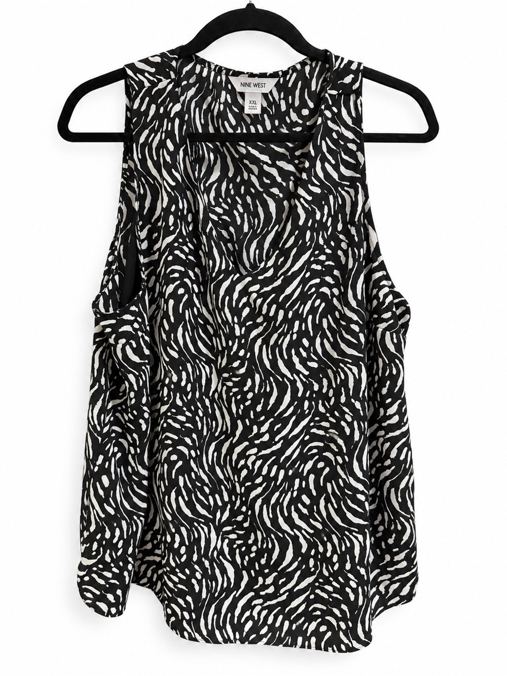 Nine West Black & White Abstract Print Sleeveless Camisole